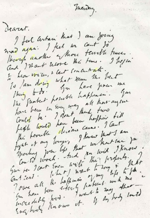 virginia woolf suicide letter