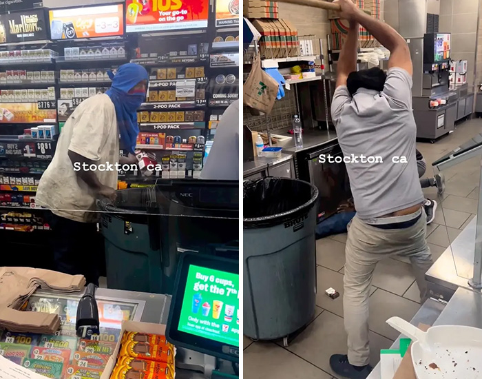 Store owner beats thief